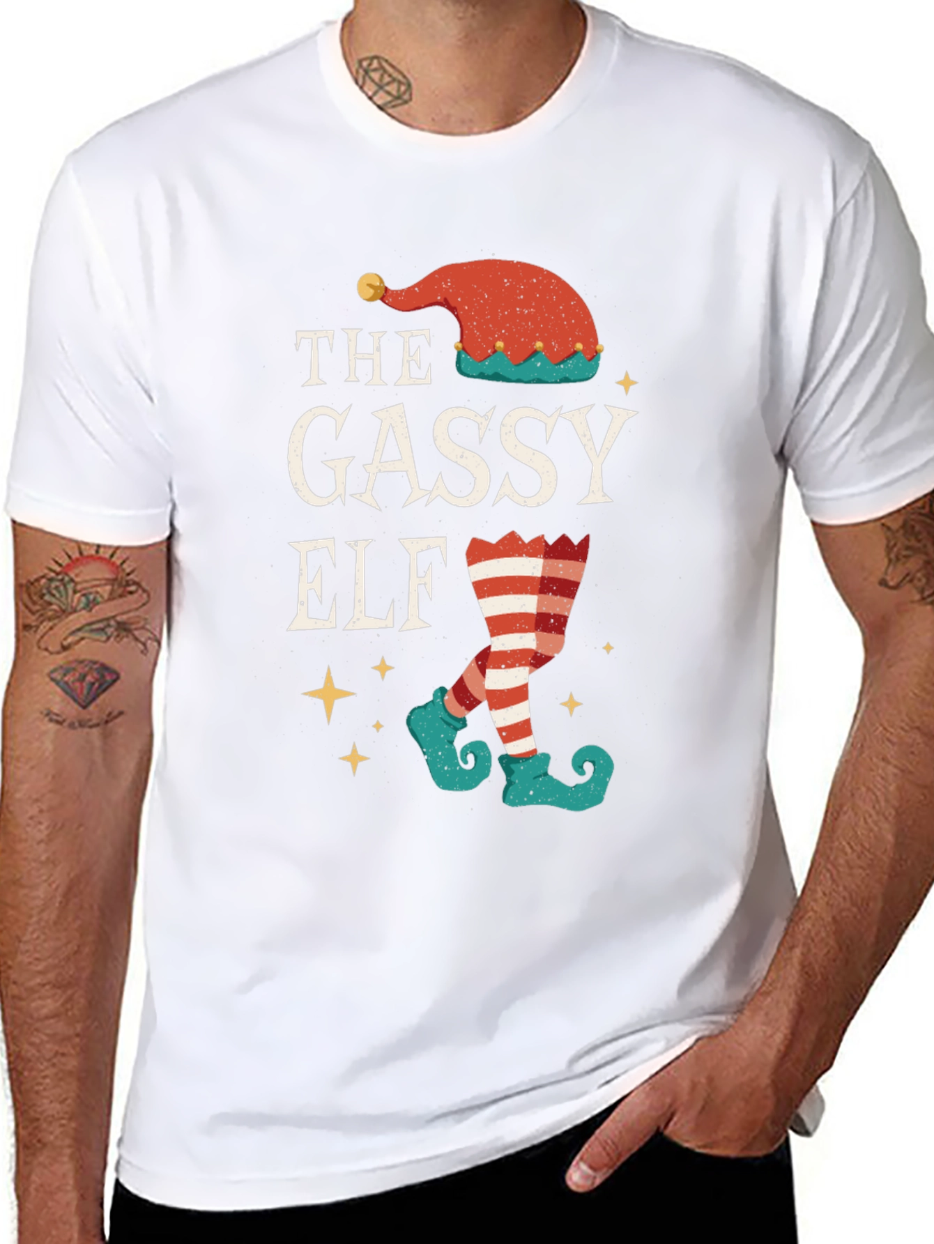 Gassy Elf Christmas T-Shirt - Holiday Humor Tee