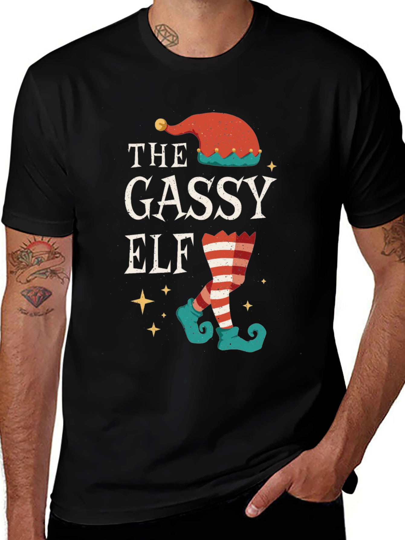Gassy Elf Christmas T-Shirt - Holiday Humor Tee