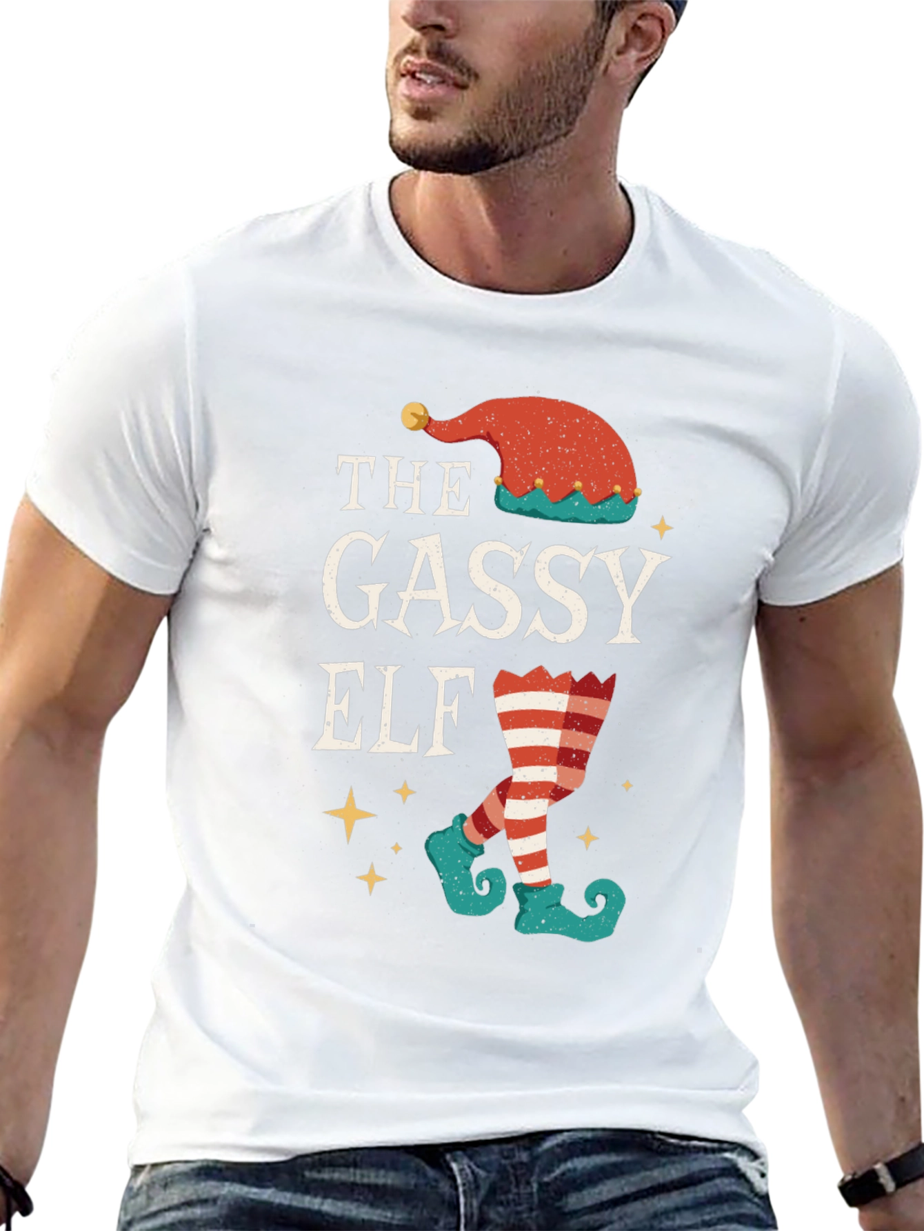 Gassy Elf Christmas T-Shirt - Holiday Humor Tee