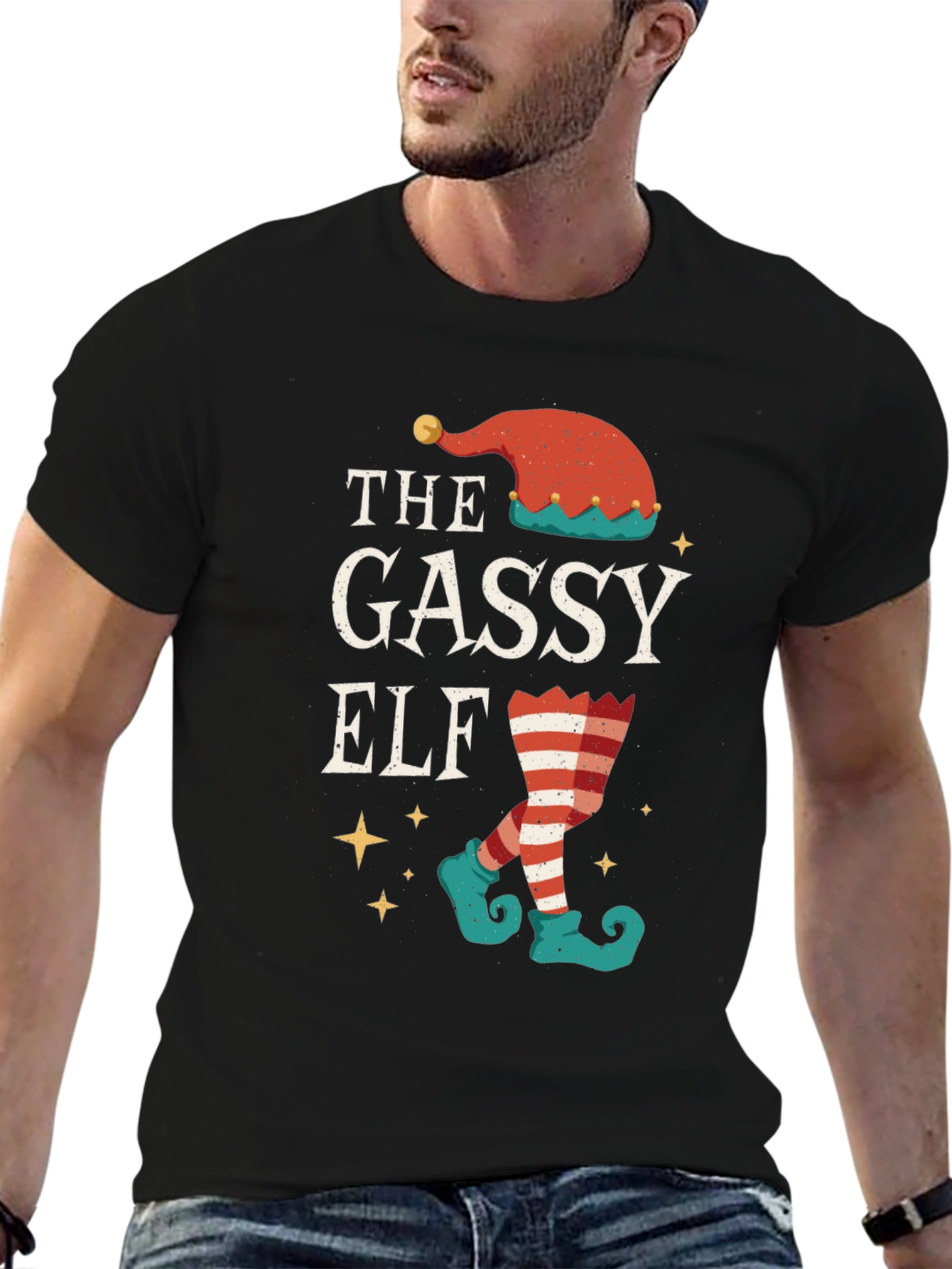 Gassy Elf Christmas T-Shirt - Holiday Humor Tee