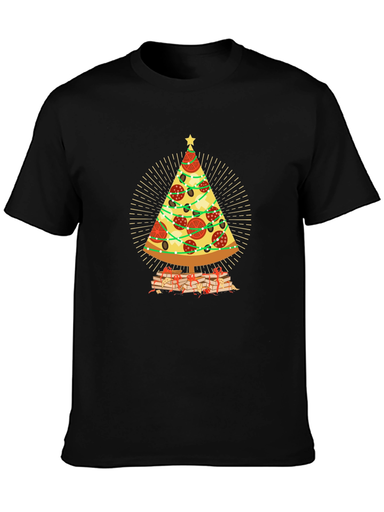 Pizza Christmas Tree T-Shirt - Holiday Gift
