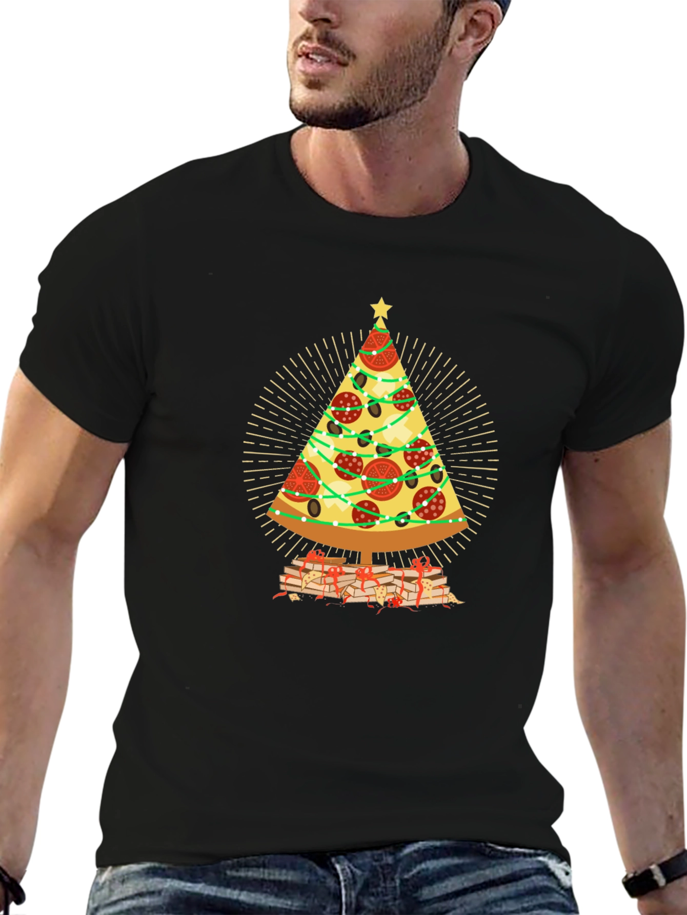 Pizza Christmas Tree T-Shirt - Holiday Gift