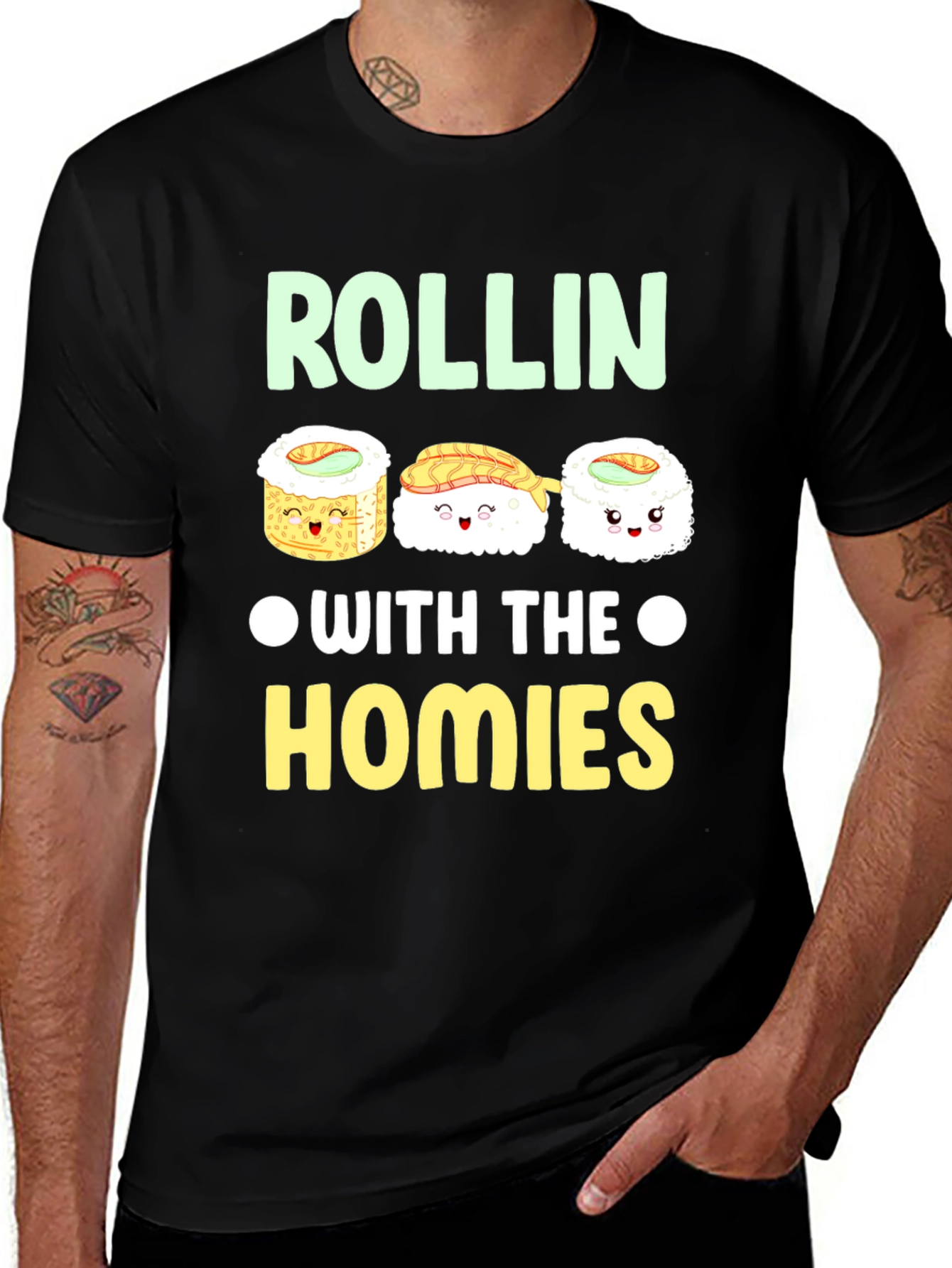 Rollin with the Homies Sushi Graphic Tee