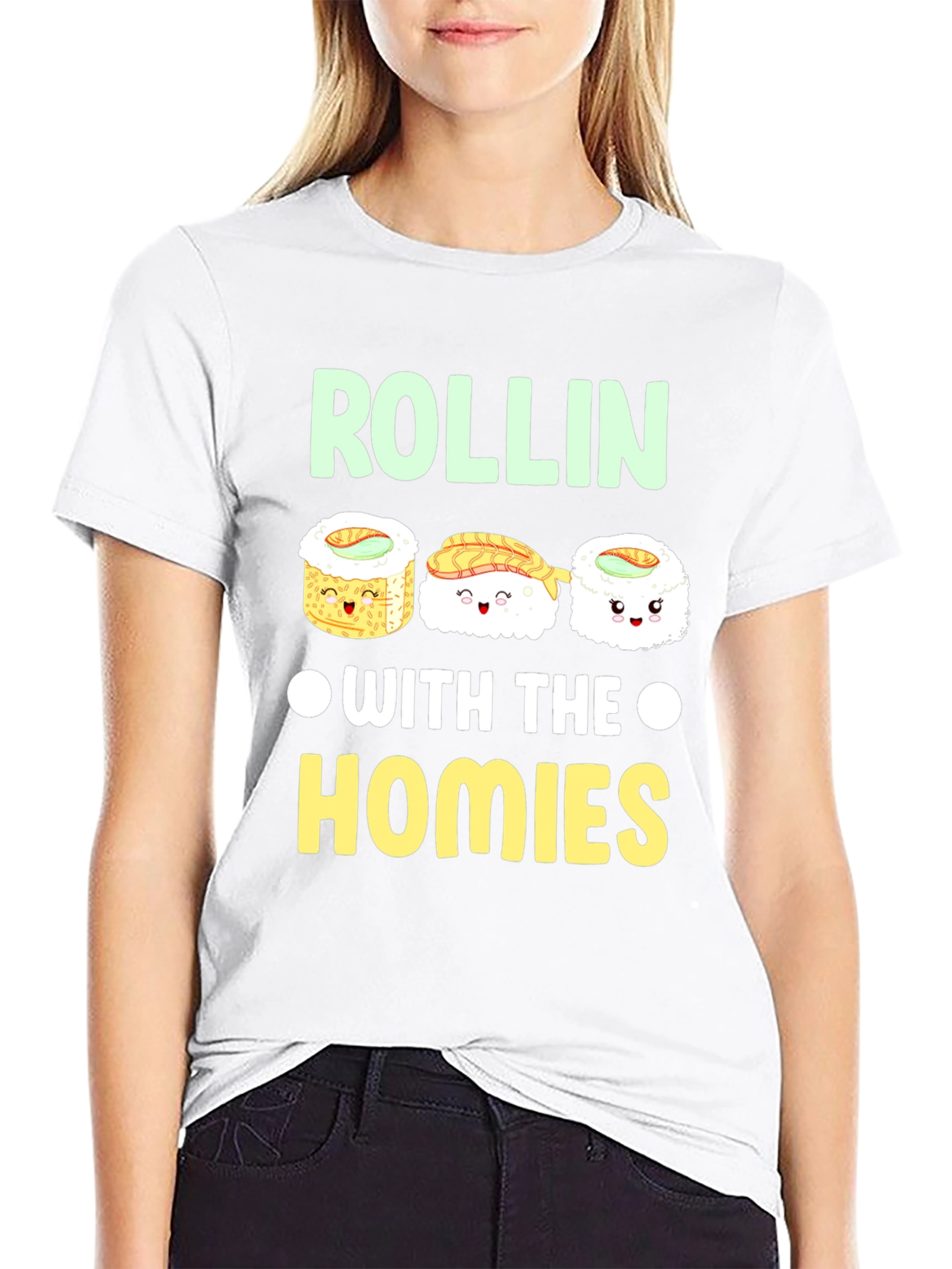 Rollin with the Homies Sushi Graphic Tee