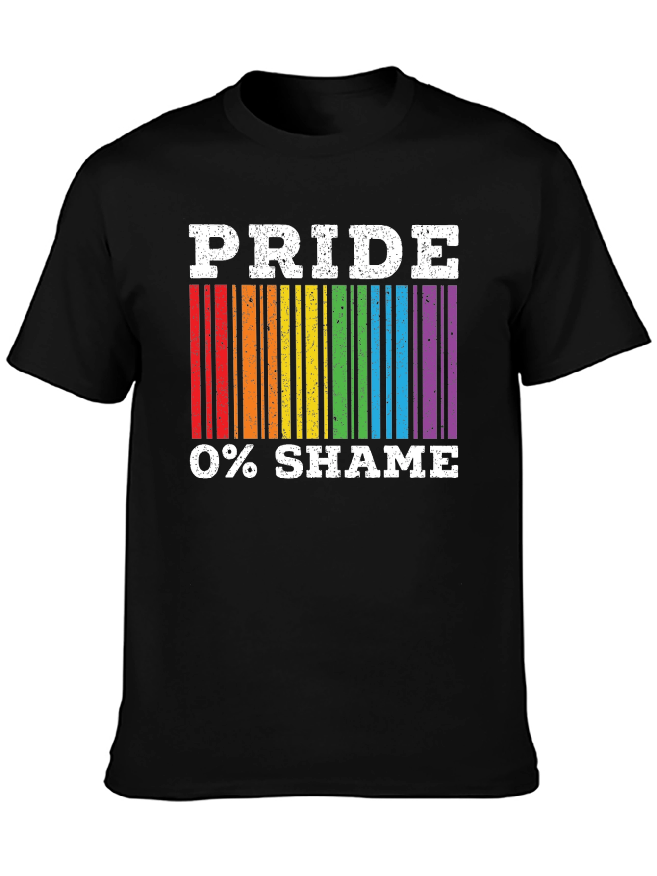 Pride 0% Shame T-Shirt LGBT Rainbow Barcode