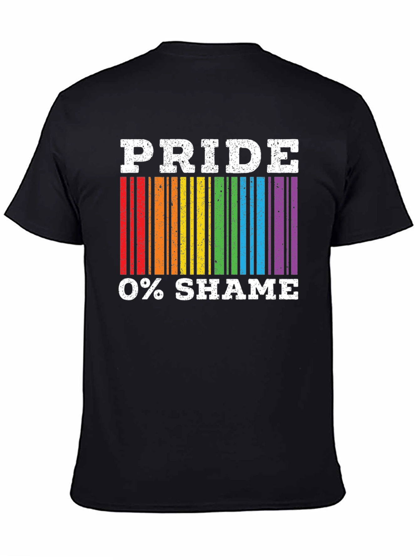Pride 0% Shame T-Shirt LGBT Rainbow Barcode