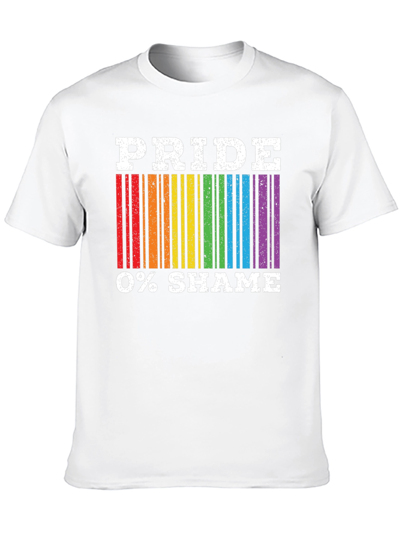 Pride 0% Shame T-Shirt LGBT Rainbow Barcode