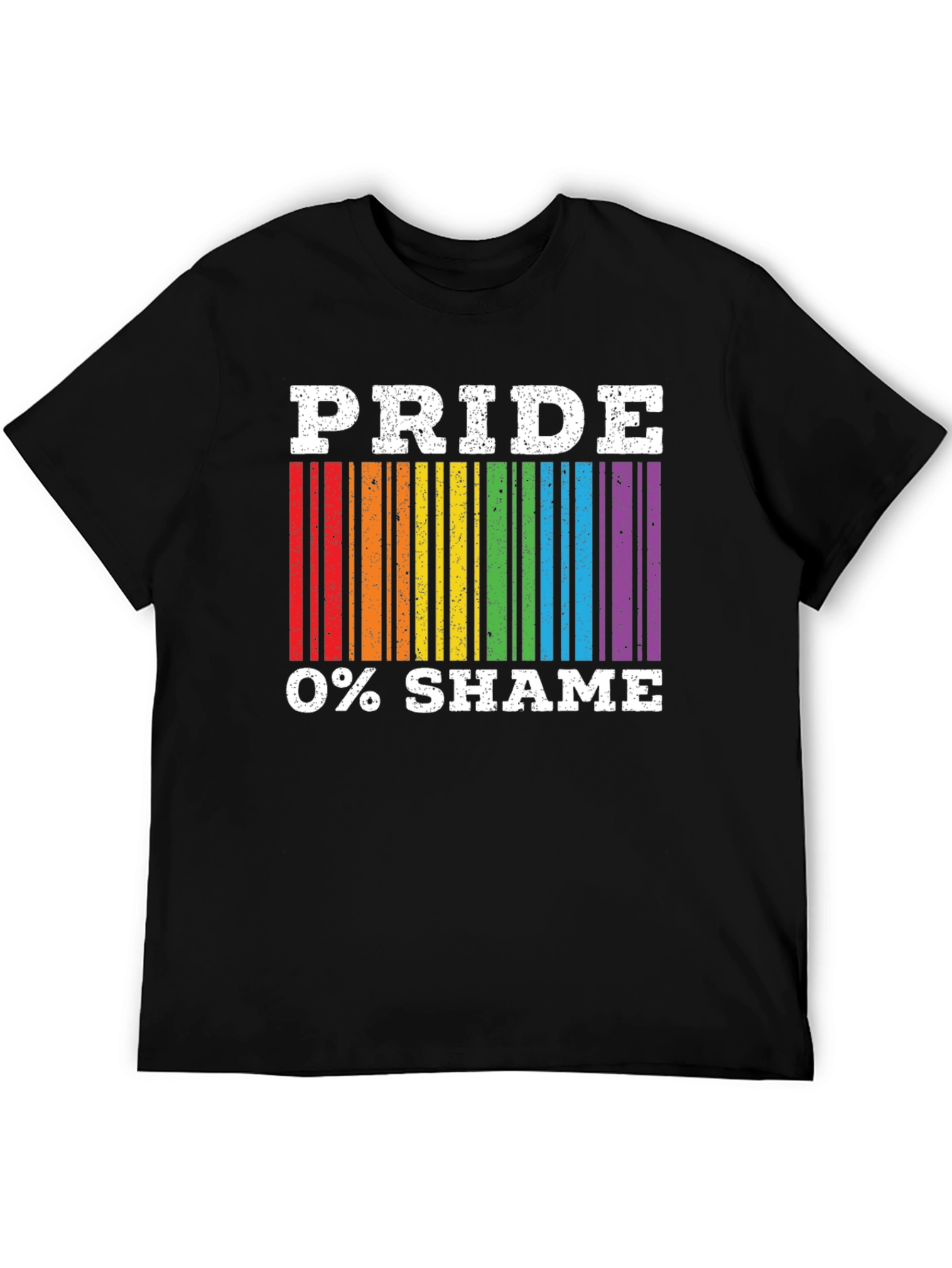 Pride 0% Shame T-Shirt LGBT Rainbow Barcode