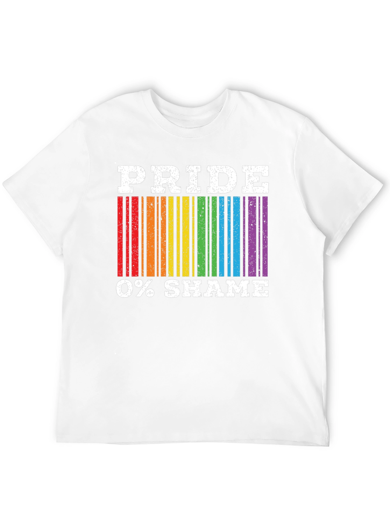 Pride 0% Shame T-Shirt LGBT Rainbow Barcode