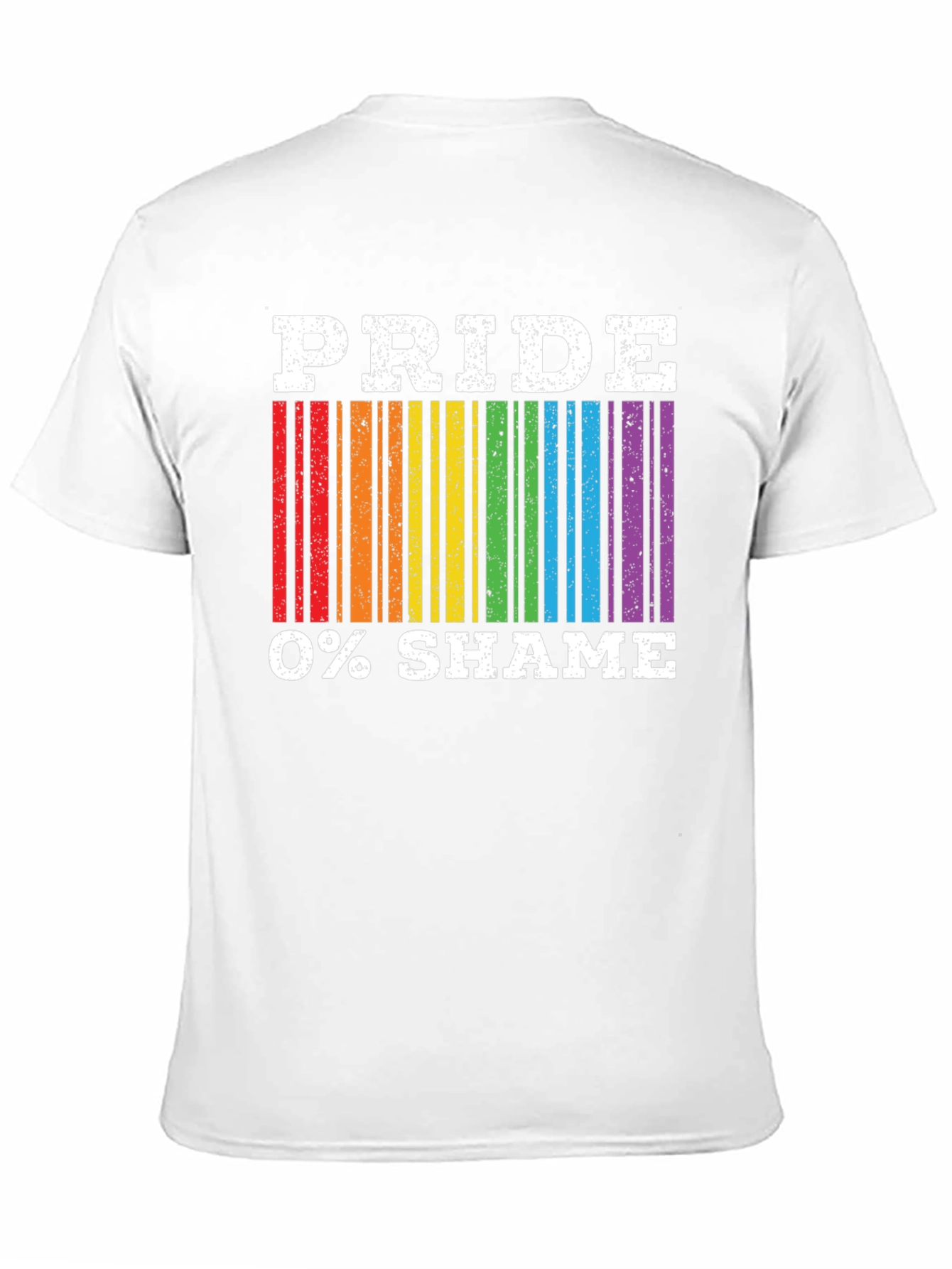 Pride 0% Shame T-Shirt LGBT Rainbow Barcode