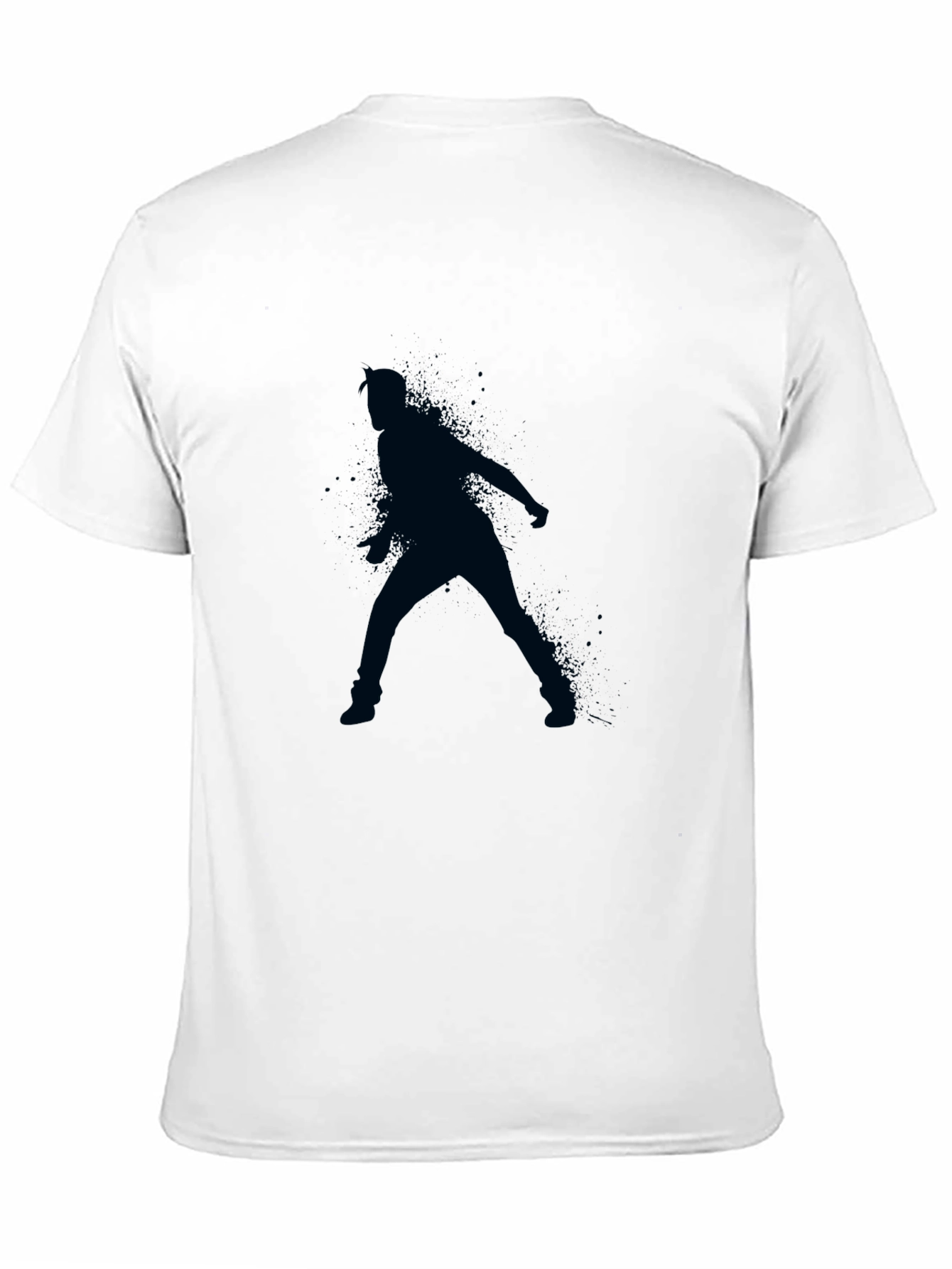 Black T-Shirt with Dancer Silhouette Print
