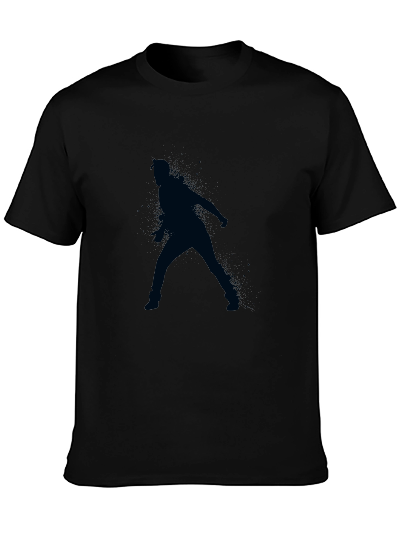 Black T-Shirt with Dancer Silhouette Print