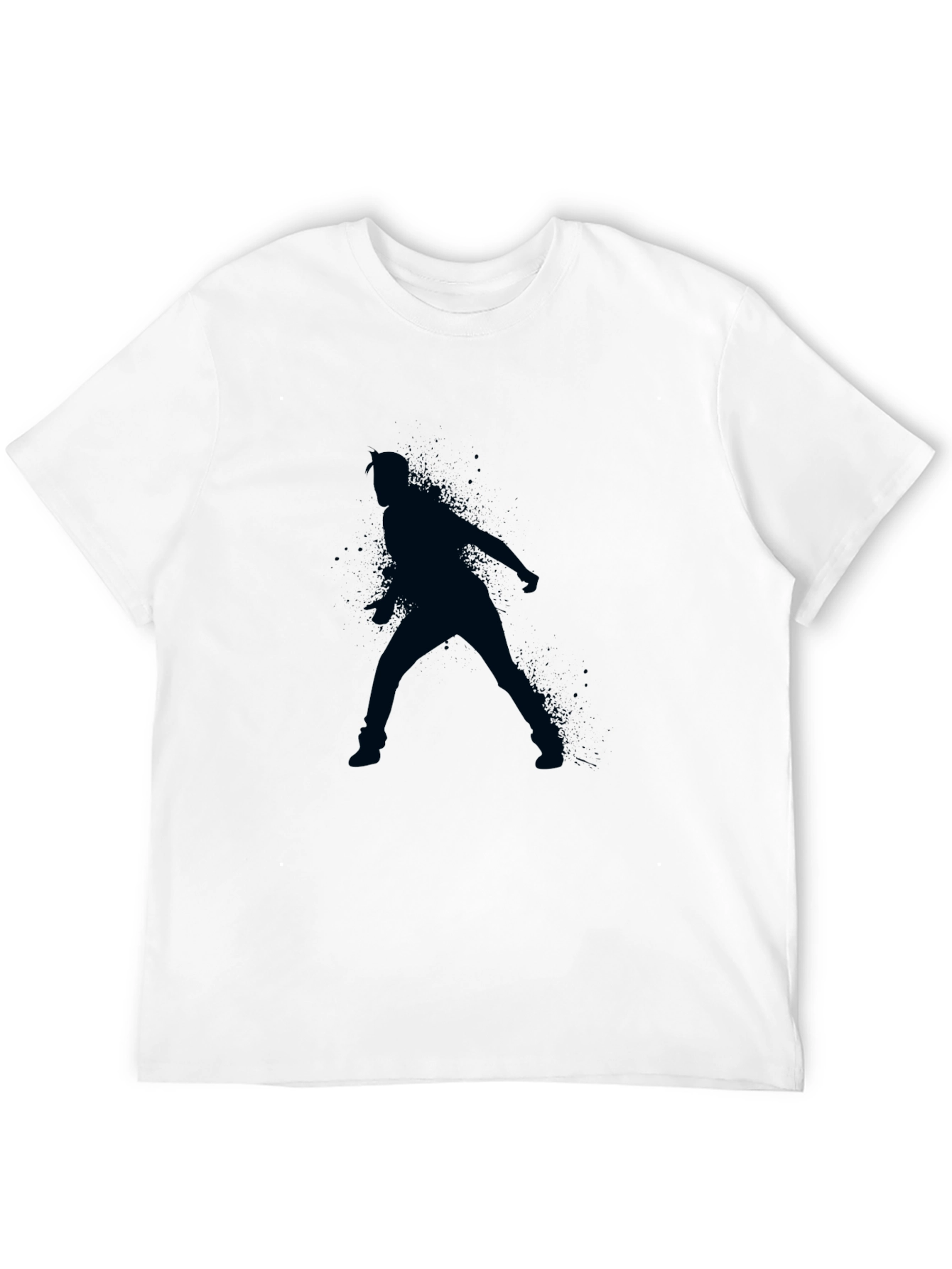 Black T-Shirt with Dancer Silhouette Print