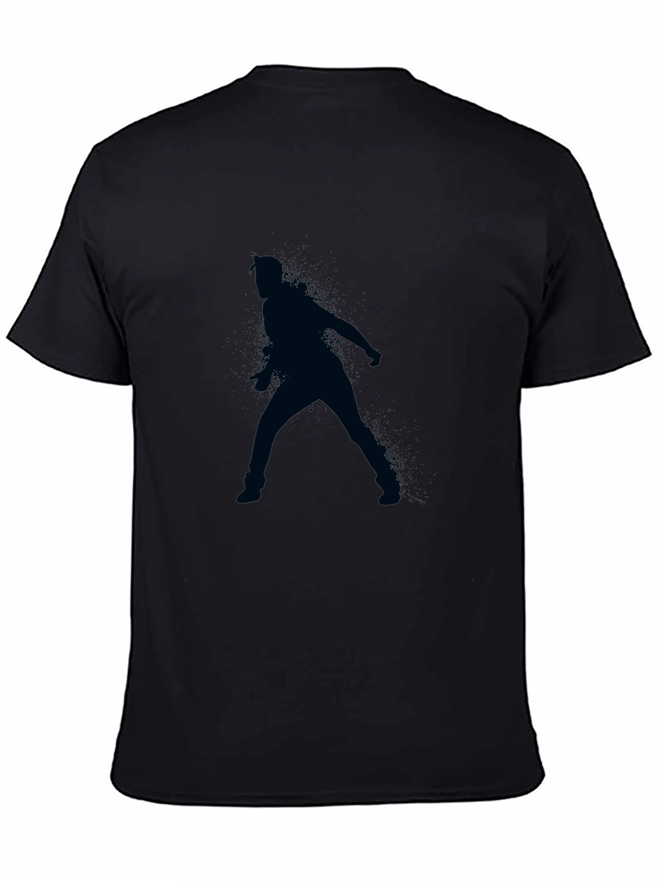 Black T-Shirt with Dancer Silhouette Print
