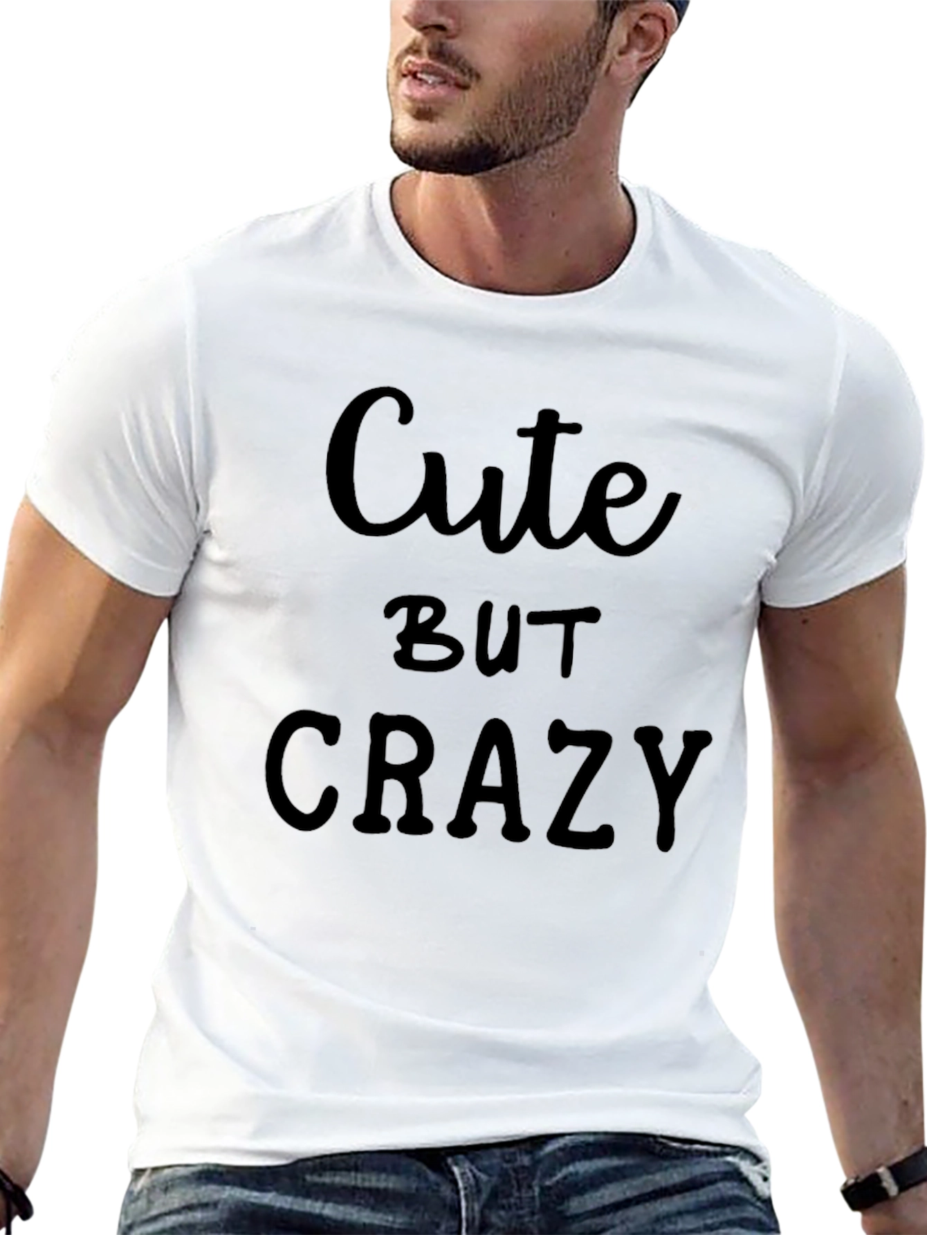 Cute But Crazy Black Graphic T-Shirt