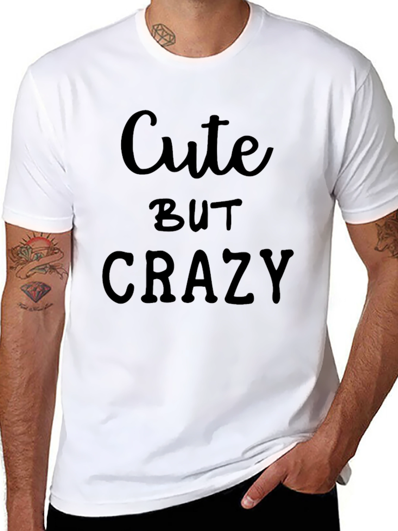 Cute But Crazy Black Graphic T-Shirt