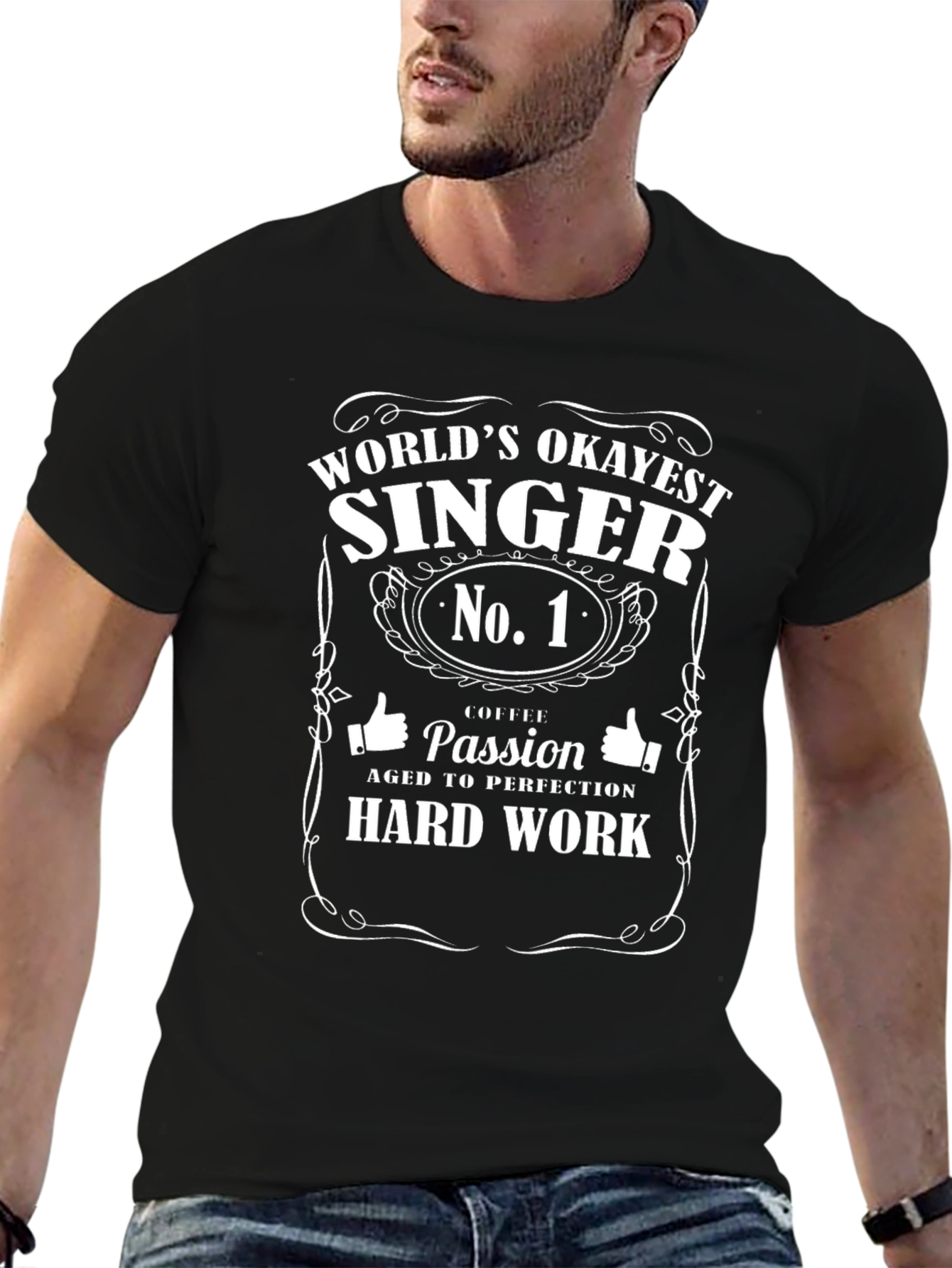 Worlds Okayest Singer No.1 Black Graphic T-Shirt