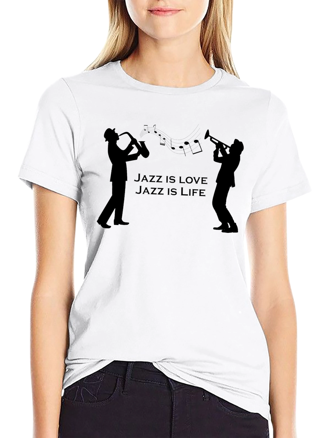 Jazz is Love Jazz is Life Black T-Shirt