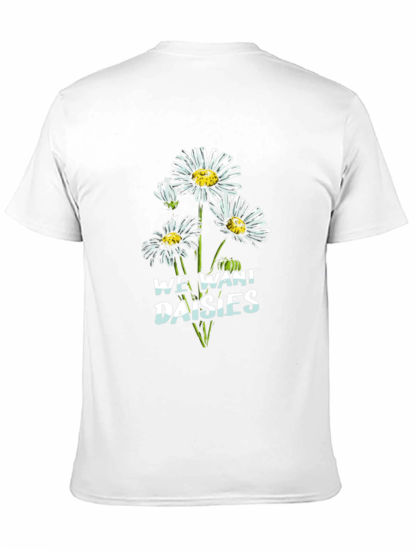 We Want Daisies Graphic Tee - Black Cotton T-Shirt