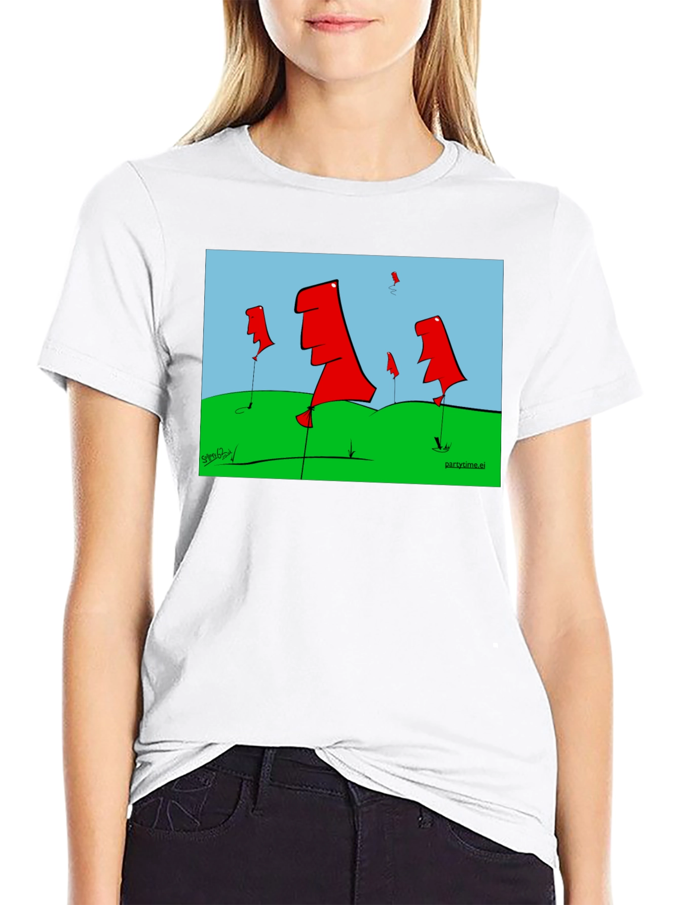 Abstract Flags Graphic Tee - Black