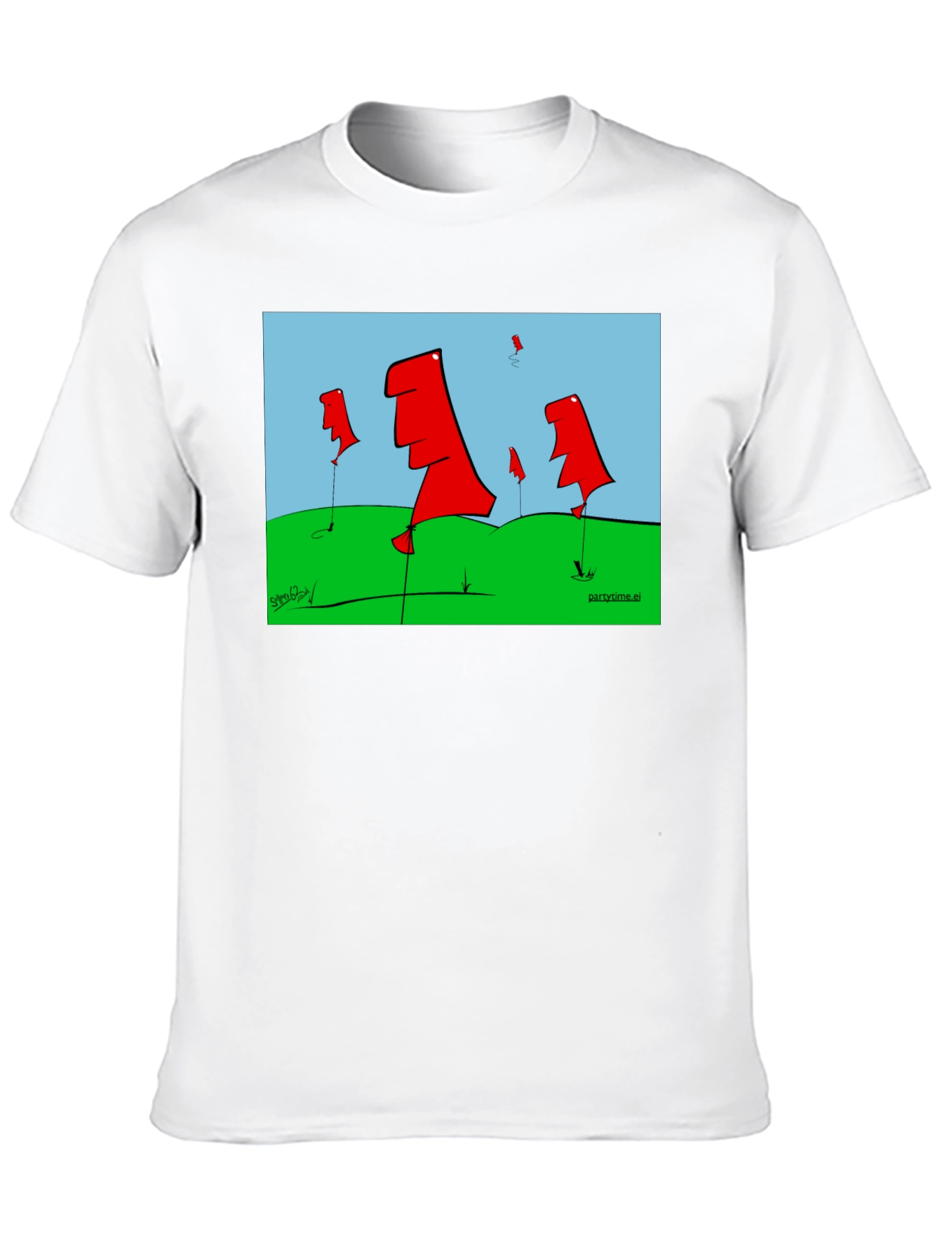 Abstract Flags Graphic Tee - Black