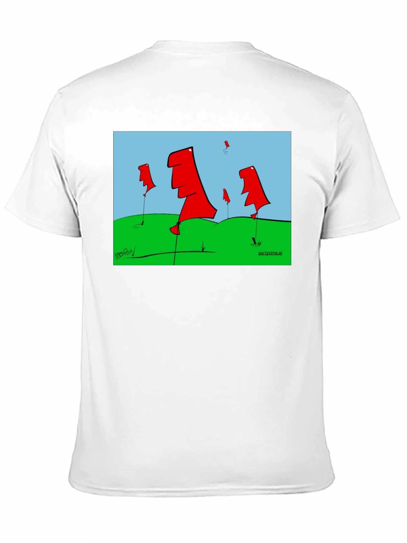 Abstract Flags Graphic Tee - Black