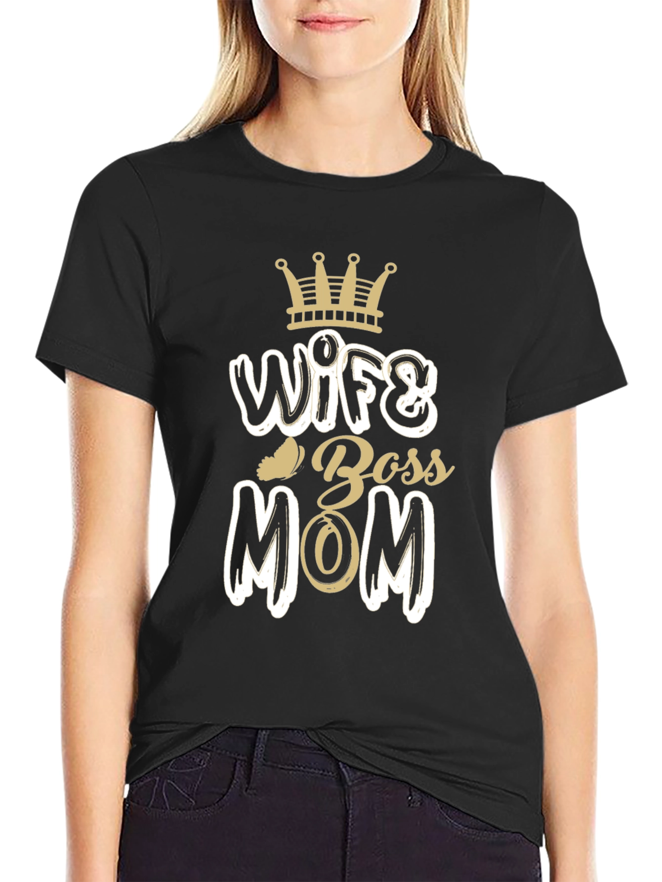 Wife Boss Mom Graphic Tee - Trendy Comfort