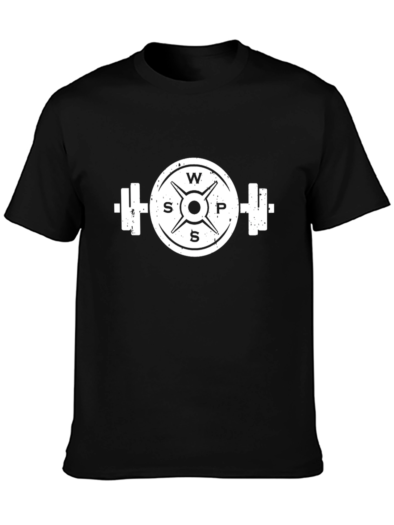 Workout T-Shirt: Weight Plate Barbell Design