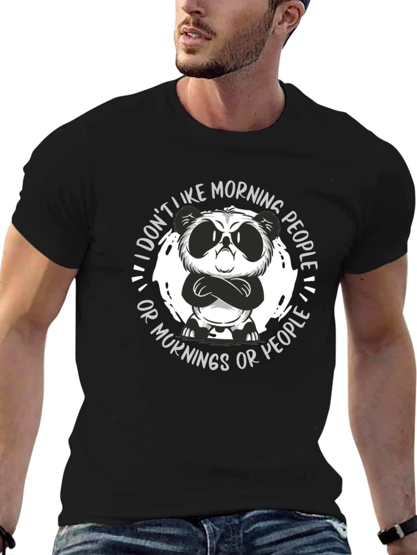 Grumpy Panda Morning People Graphic Tee