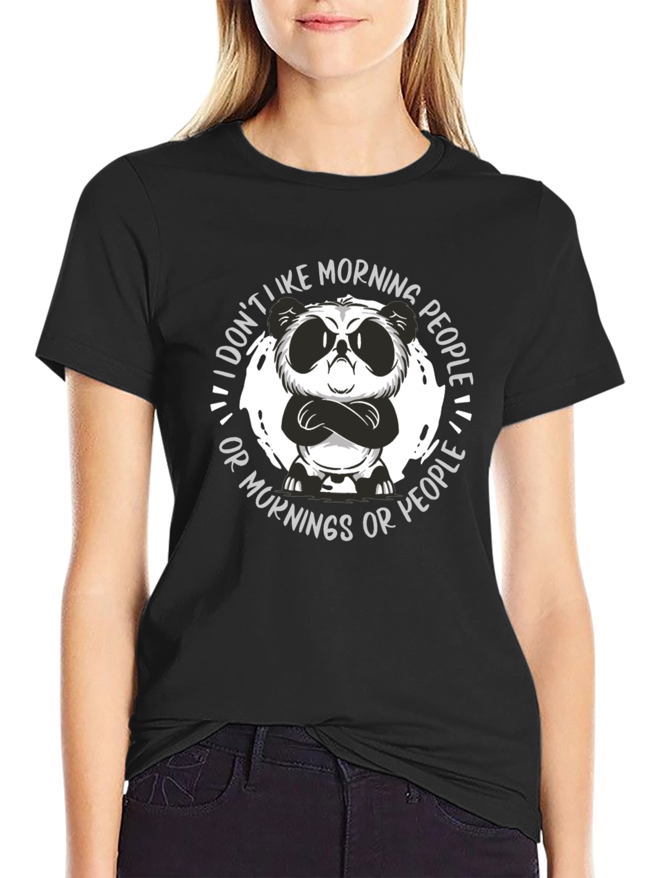 Grumpy Panda Morning People Graphic Tee