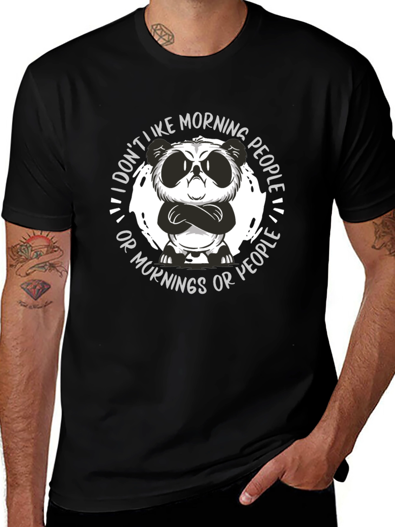 Grumpy Panda Morning People Graphic Tee
