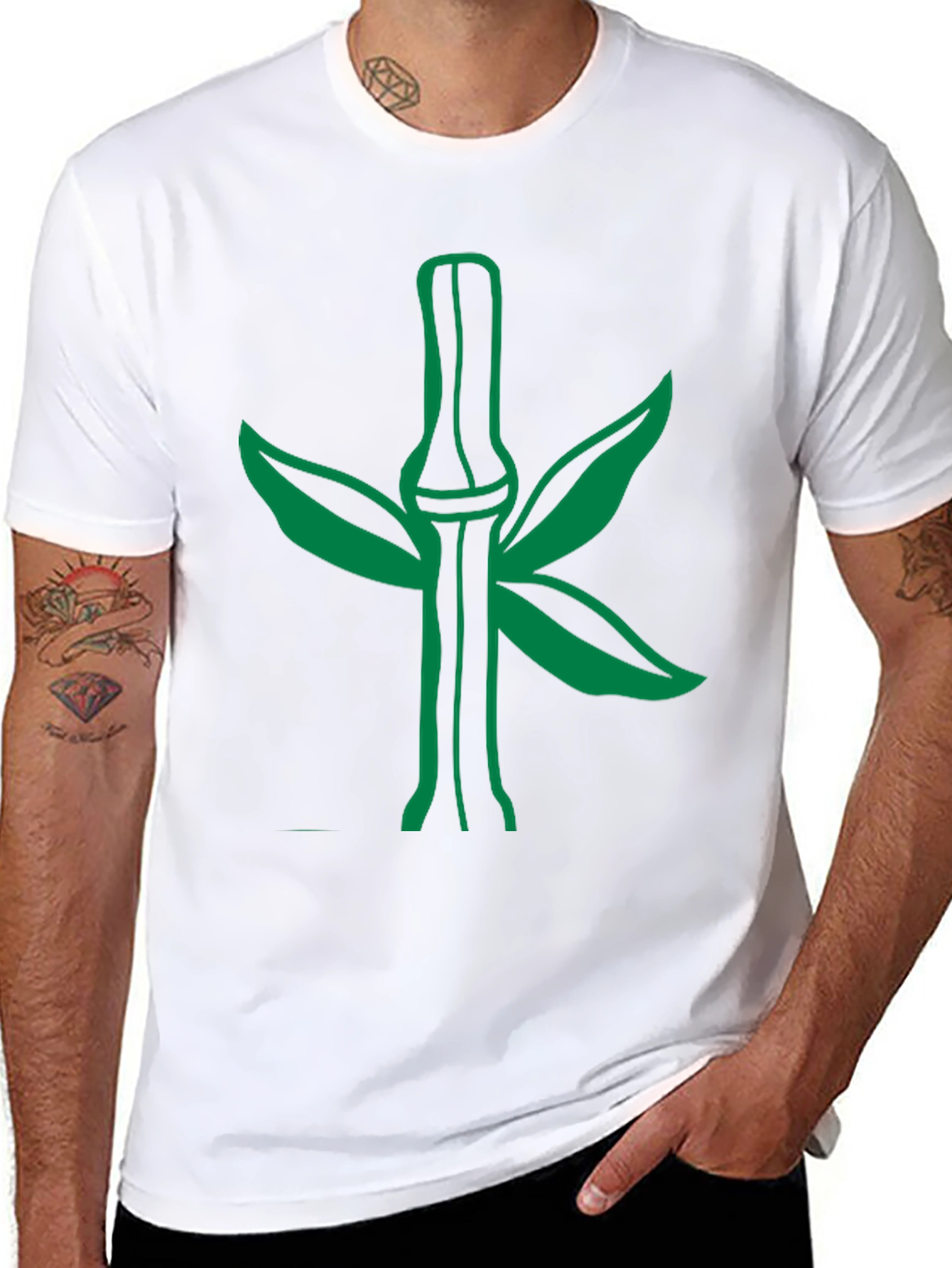 Green Bamboo Graphic Tee - Stylish Nature Design