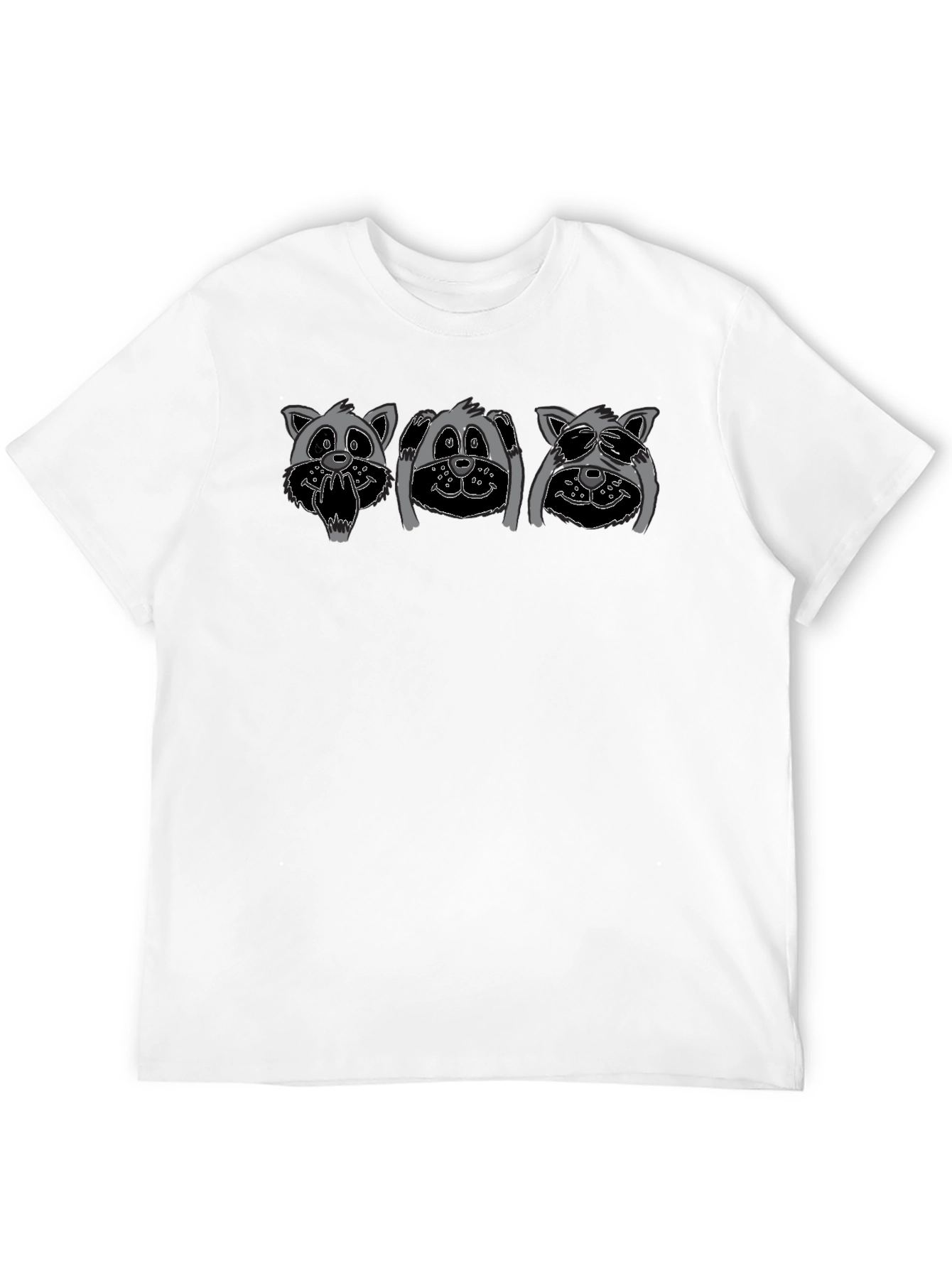 Hear See Speak No Evil Raccoon Graphic Tee