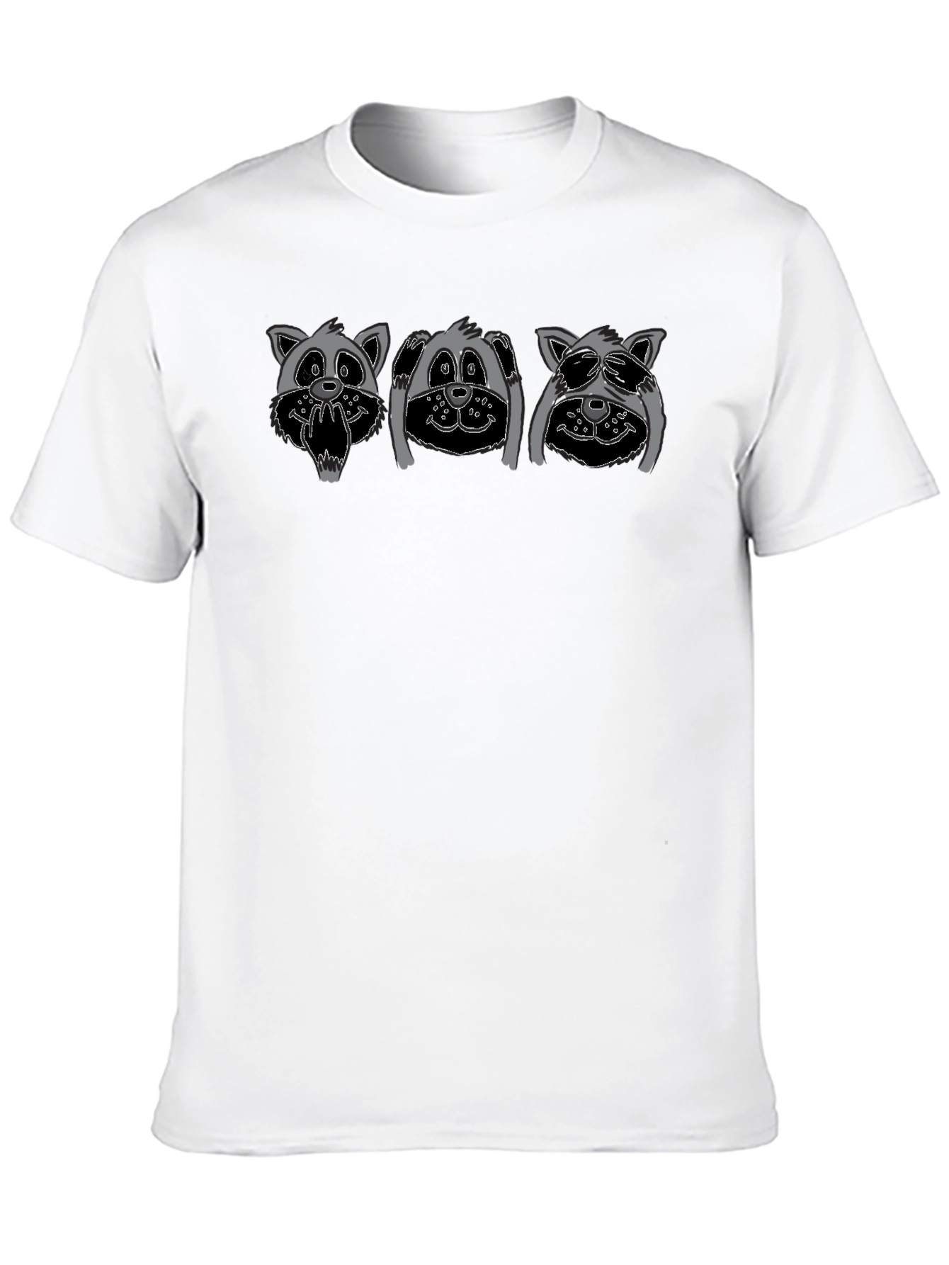 Hear See Speak No Evil Raccoon Graphic Tee