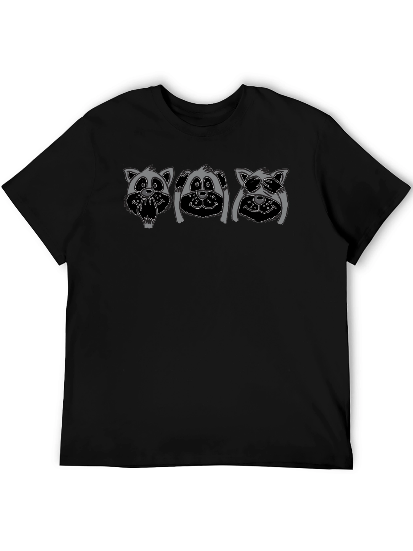 Hear See Speak No Evil Raccoon Graphic Tee