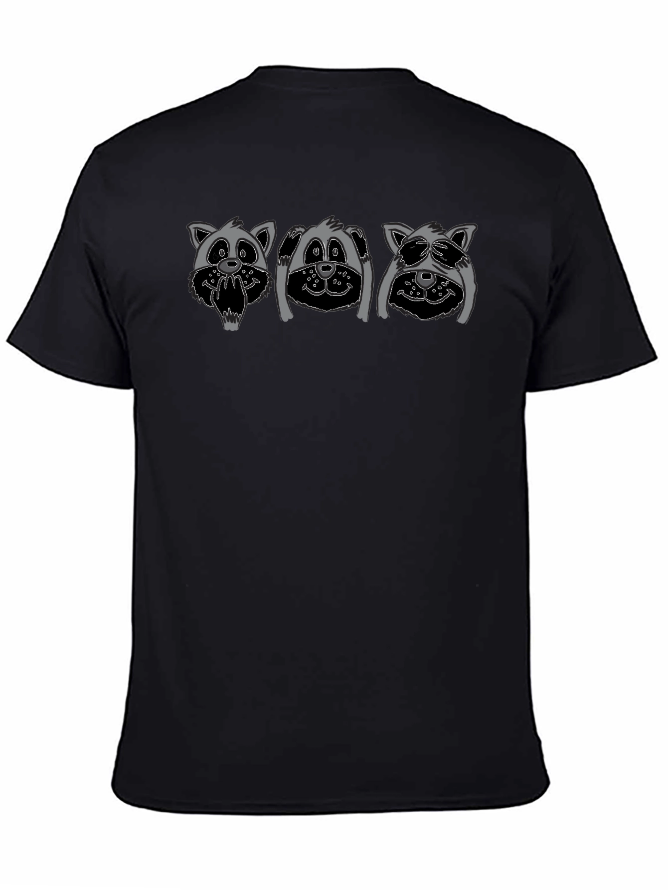 Hear See Speak No Evil Raccoon Graphic Tee