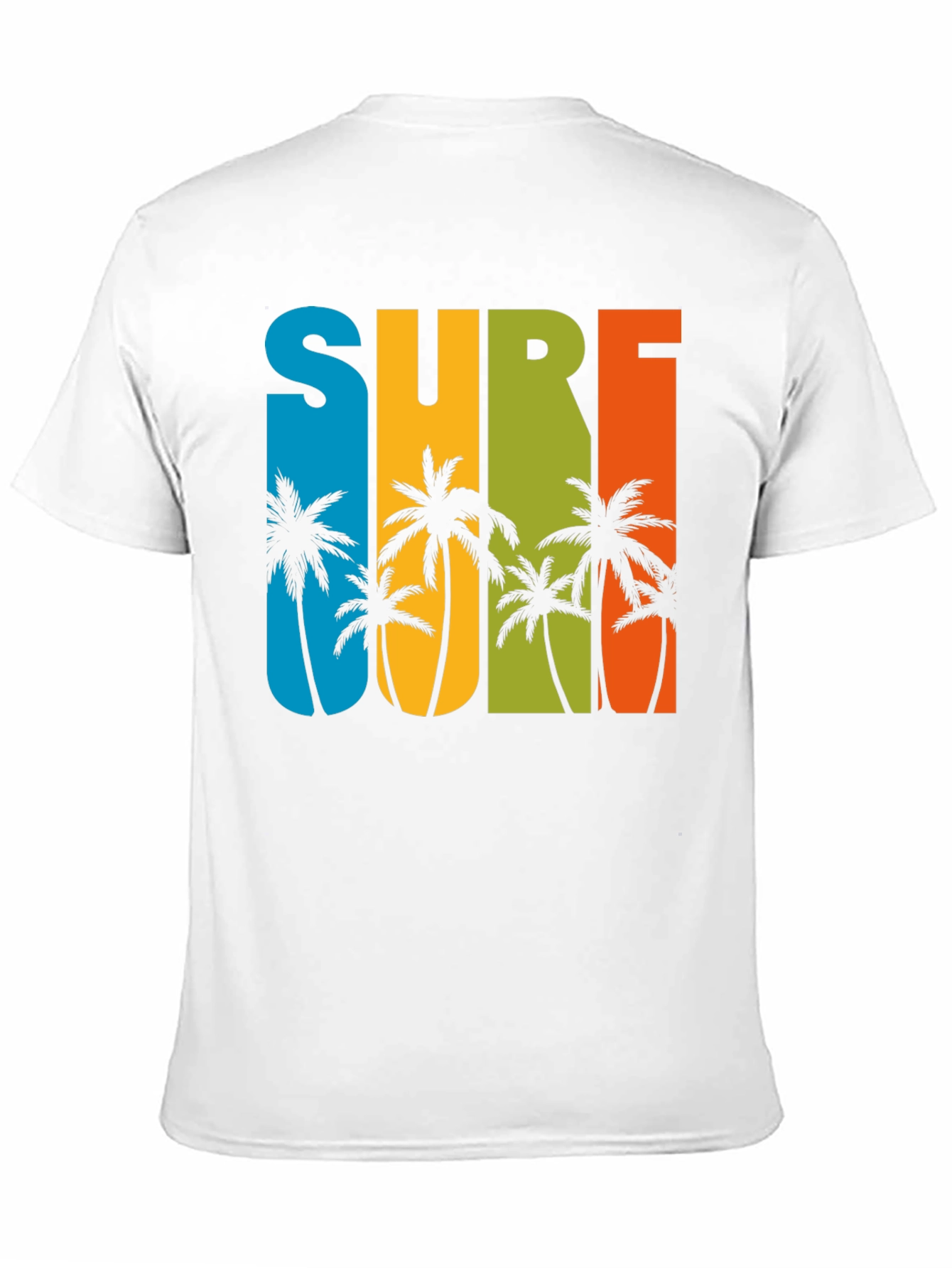 Surf Palm Tree Graphic T-Shirt - Retro Summer Style