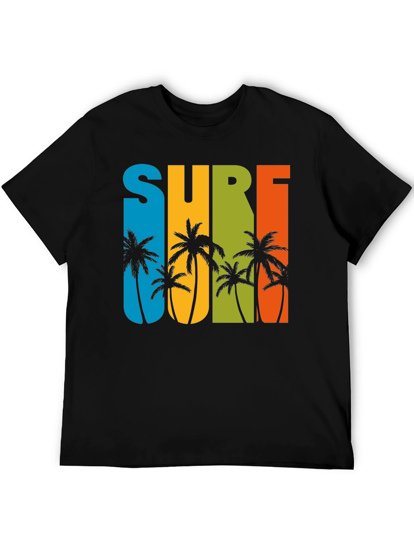 Surf Palm Tree Graphic T-Shirt - Retro Summer Style