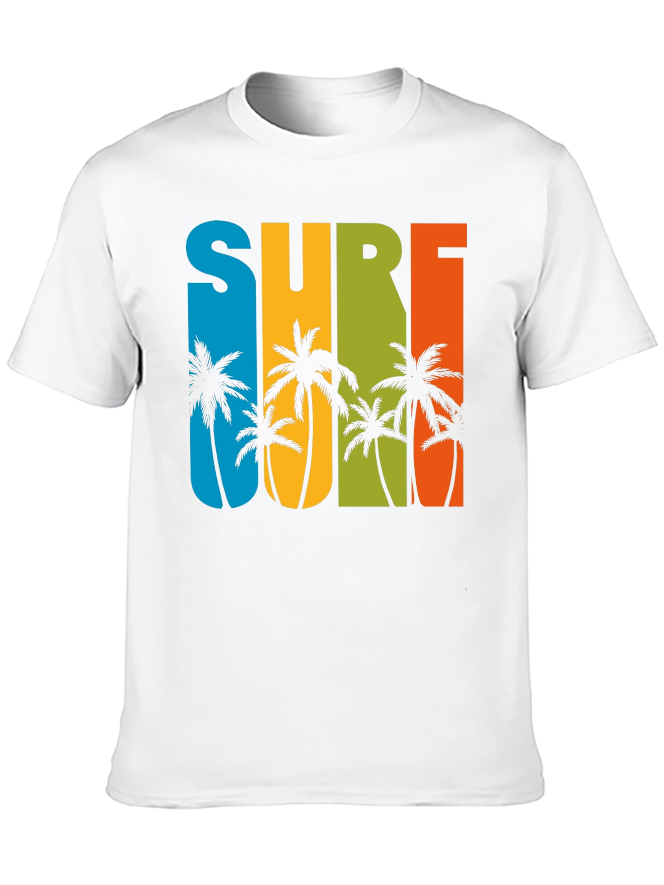 Surf Palm Tree Graphic T-Shirt - Retro Summer Style