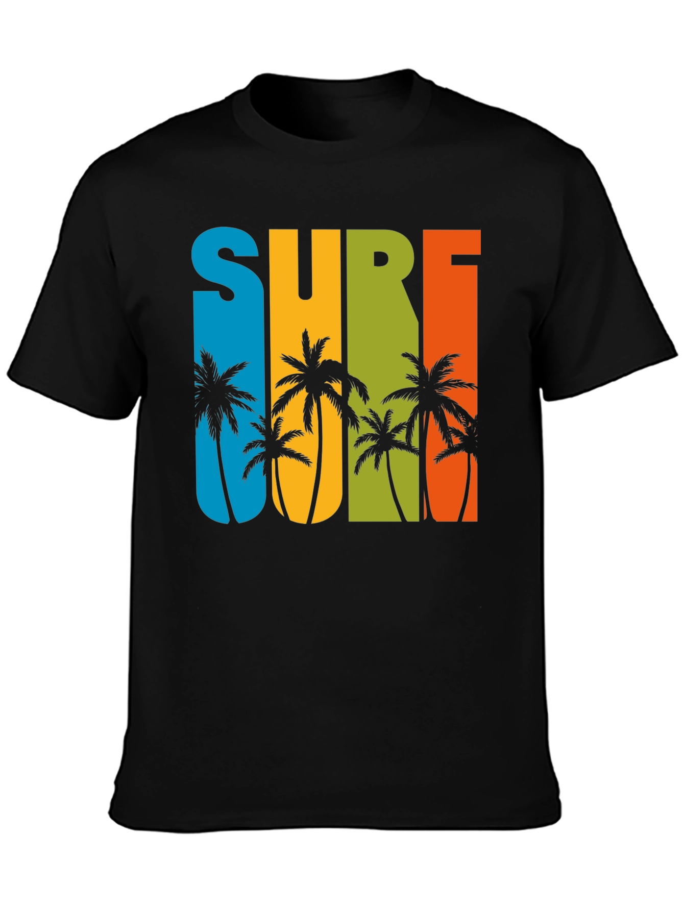 Surf Palm Tree Graphic T-Shirt - Retro Summer Style