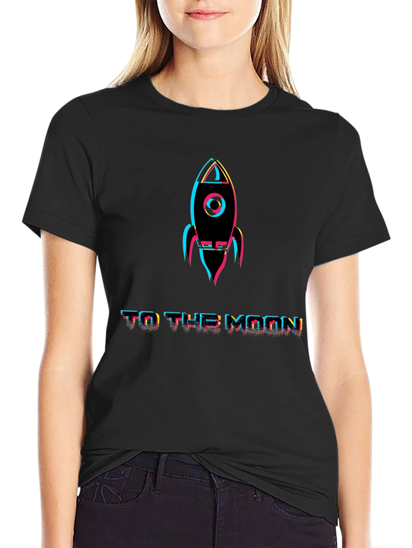 To The Moon Rocket Graphic T-Shirt