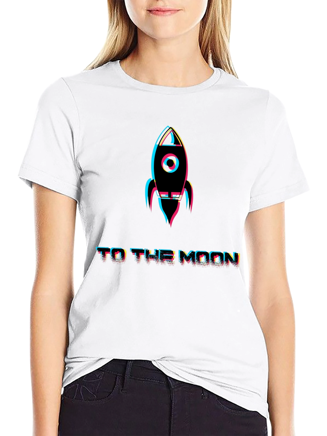To The Moon Rocket Graphic T-Shirt