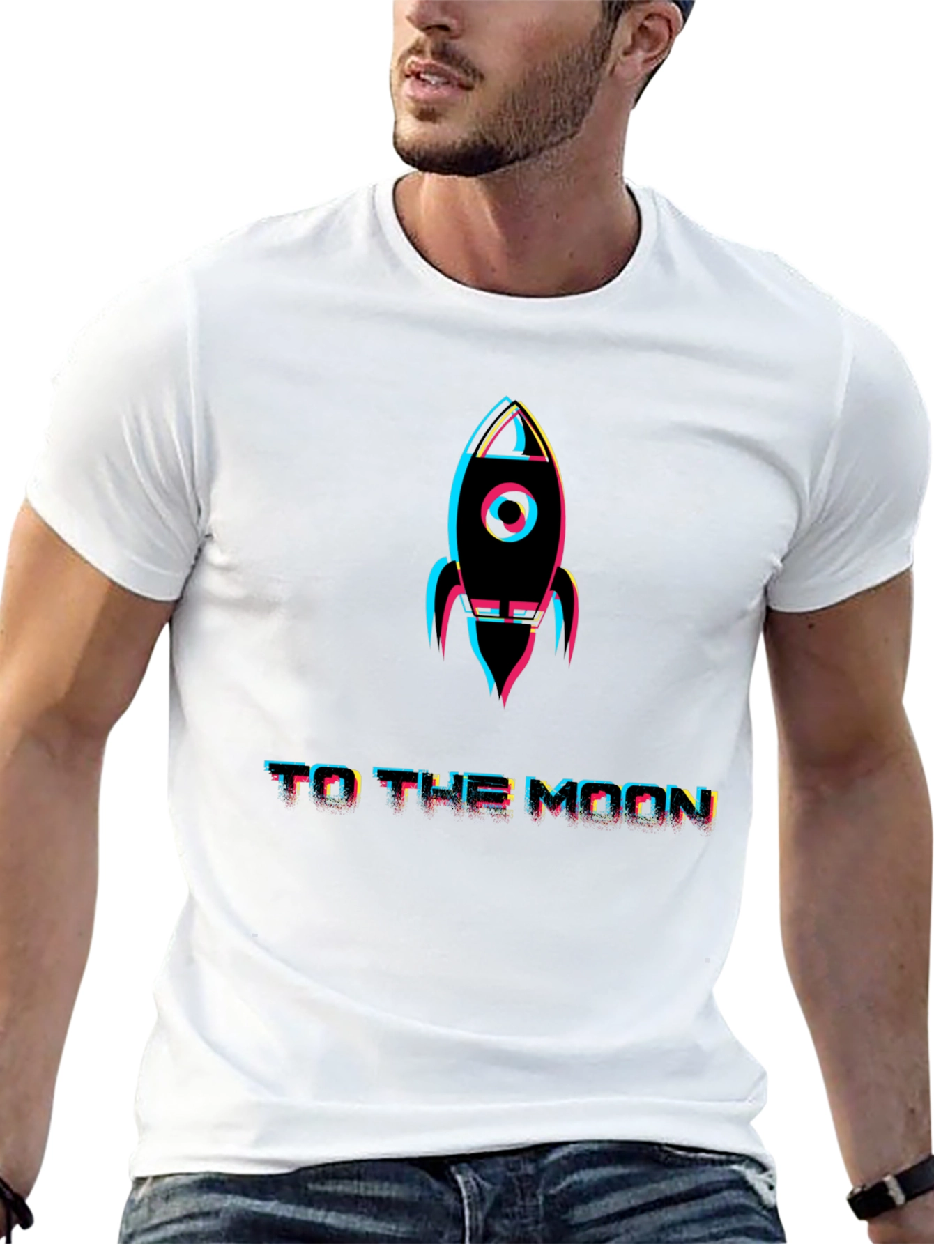 To The Moon Rocket Graphic T-Shirt
