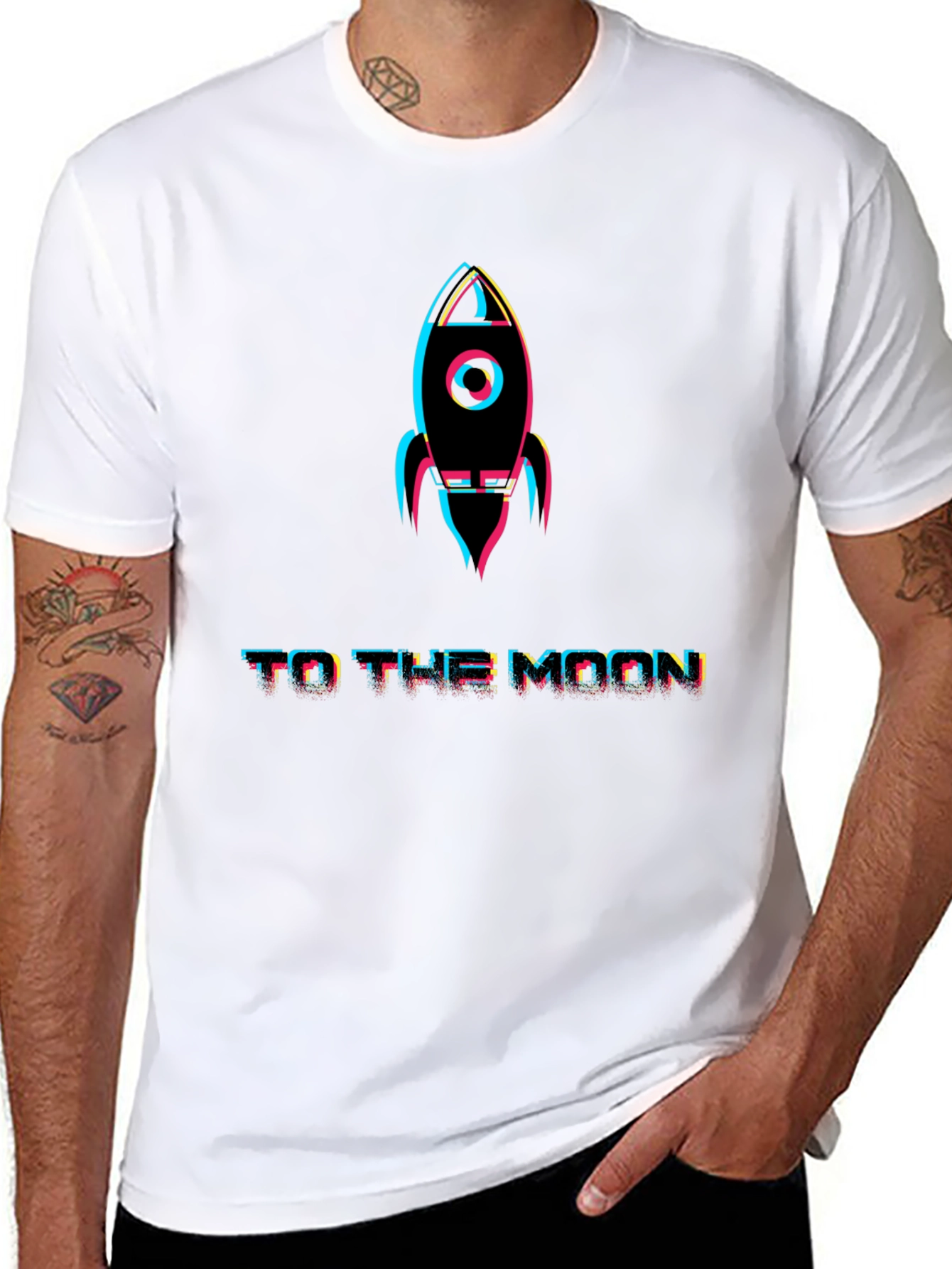 To The Moon Rocket Graphic T-Shirt
