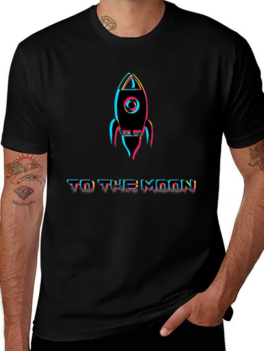 To The Moon Rocket Graphic T-Shirt