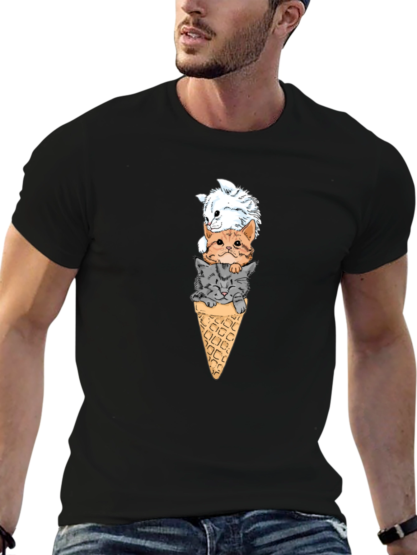 Cat Ice Cream Cone T-Shirt