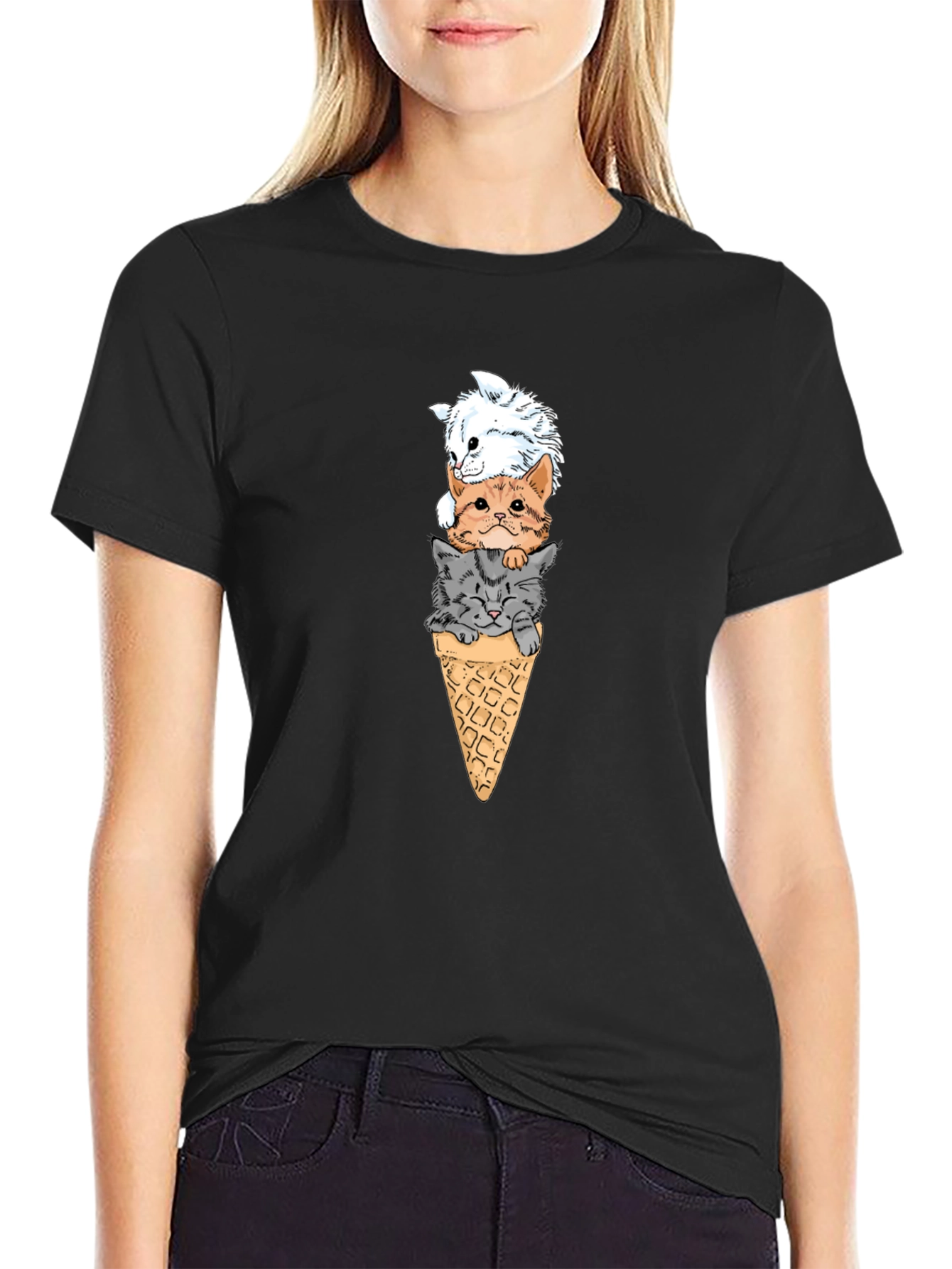 Cat Ice Cream Cone T-Shirt
