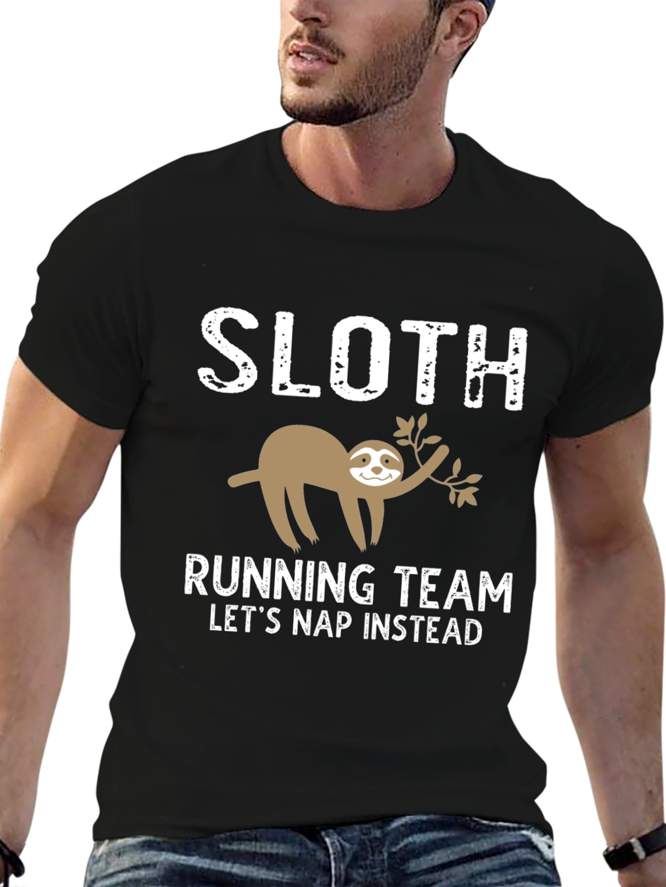 Sloth Running Team Black Graphic T-Shirt