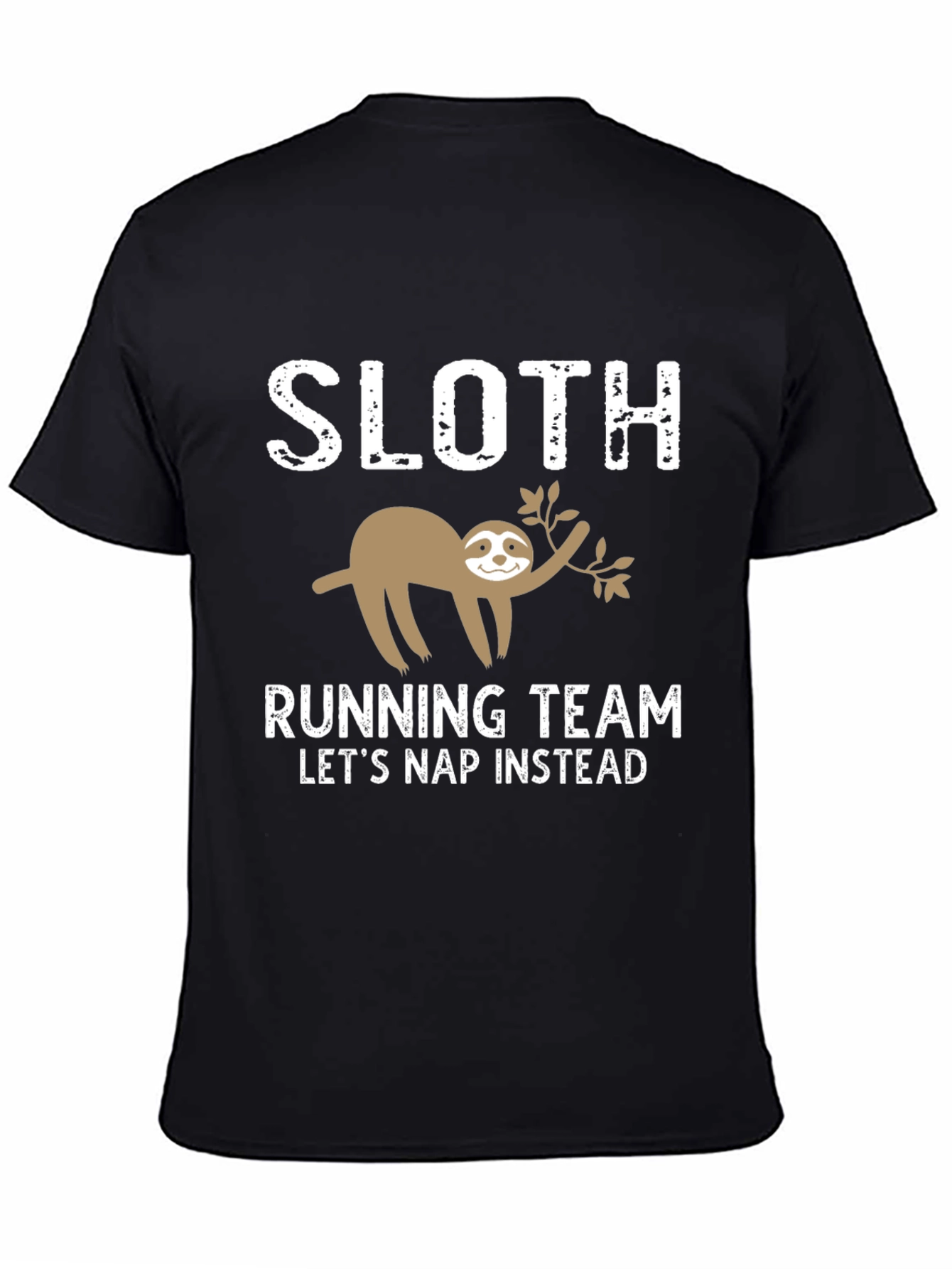 Sloth Running Team Black Graphic T-Shirt