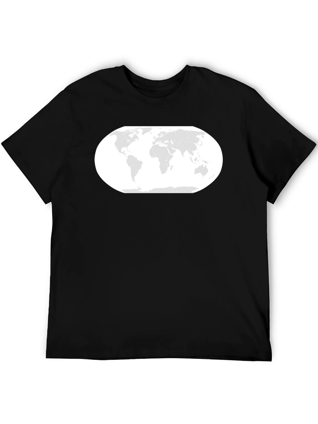 World Map Graphic Tee - Stylish Black T-Shirt